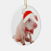 太鼓腹のブタのクリスマスのオーナメント セラミックオーナメント (右)