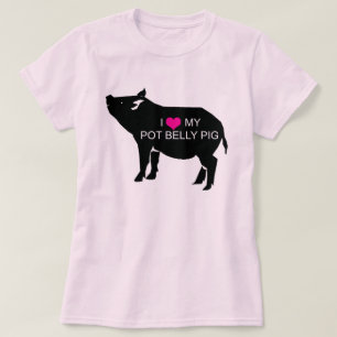 太鼓腹のブタのTシャツ Tシャツ