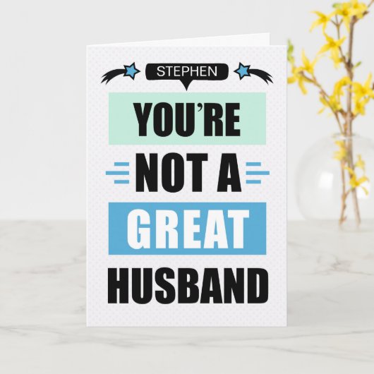 夫おもしろいのメッセージ素晴らし誕生日なし カード (黄色い花)