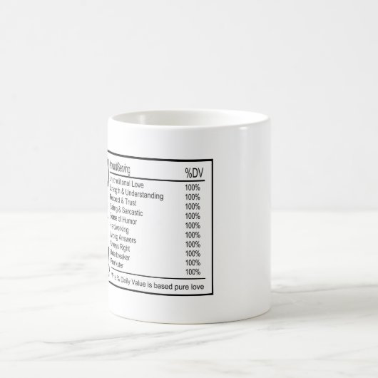 夫おもしろいの栄養事実 コーヒーマグカップ (中央)