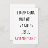 夫おもしろいの記念日の贈り物とカード サンキューカード (正面/裏面)