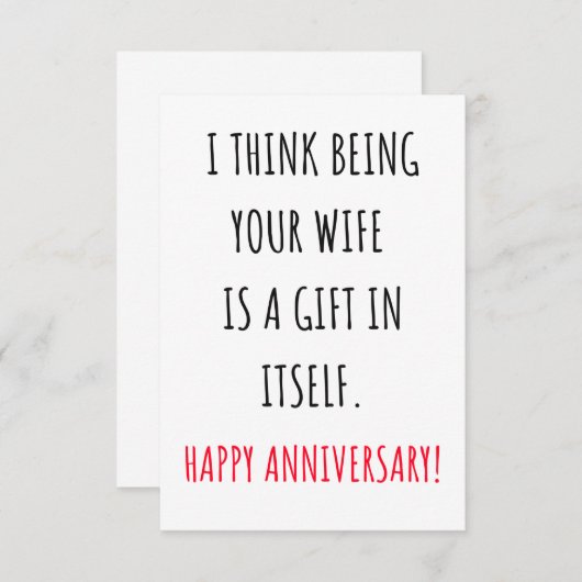 夫おもしろいの記念日の贈り物とカード サンキューカード (正面/裏面)