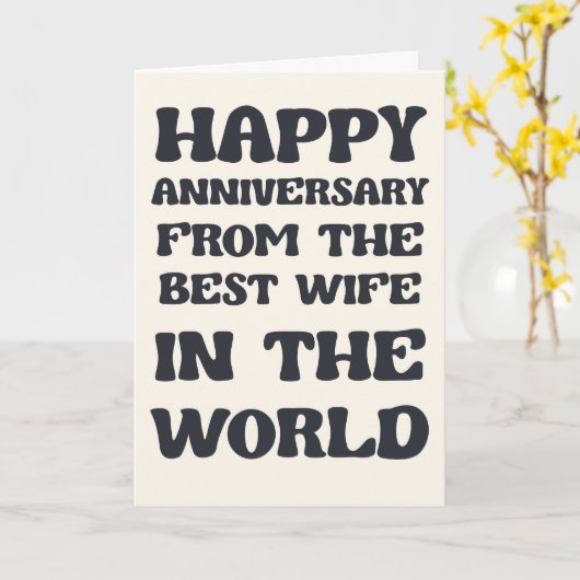 夫おもしろいの記念日カード カード (黄色い花)