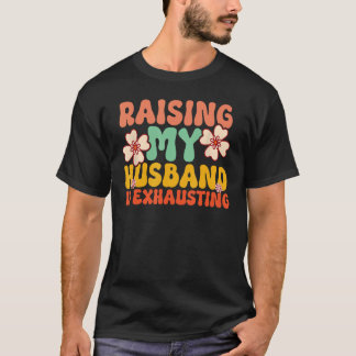 夫おもしろいを起こすとCuが疲れユーモアのあるる Tシャツ