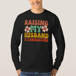 夫おもしろいを起こすとCuが疲れユーモアのあるる Tシャツ