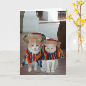 夫おもしろいスペインの妻の猫誕生日 カード (黄色い花)