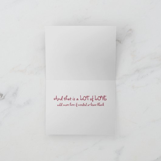 夫おもしろいパイ灰色のハートバレンタモダンイン シーズンカード (内部)