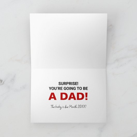 夫おもしろい人の妊娠の発表 カード (内部)