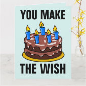 夫おもしろい吹の誕生日カード カード (黄色い花)