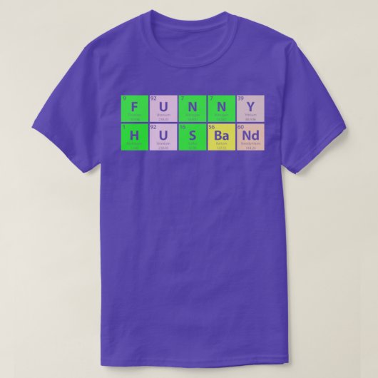 夫おもしろい周期表 Tシャツ (デザイン正面)
