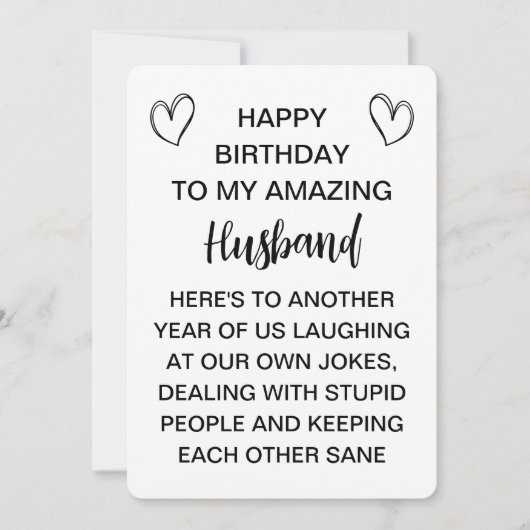 夫おもしろい妻の失礼誕生日カード シーズンカード (正面)