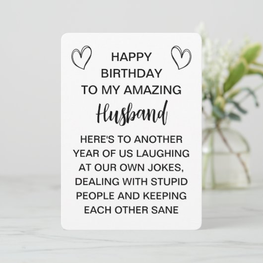 夫おもしろい妻の失礼誕生日カード シーズンカード (スタンド正面)