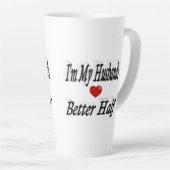 夫おもしろい引用文ブラック文字 カフェラテマグ (右アングル)