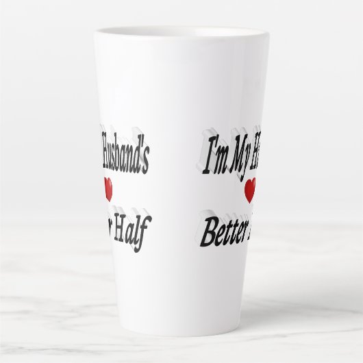 夫おもしろい引用文ブラック文字 カフェラテマグ (正面)