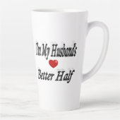 夫おもしろい引用文ブラック文字 カフェラテマグ (右)