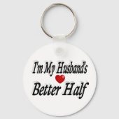 夫おもしろい引用文ブラック文字 キーホルダー (正面)