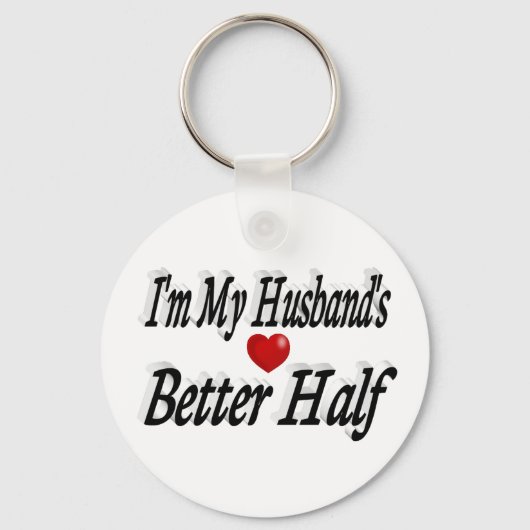 夫おもしろい引用文ブラック文字 キーホルダー (正面)