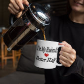 夫おもしろい引用文ブラック文字 ジャンボコーヒーマグカップ