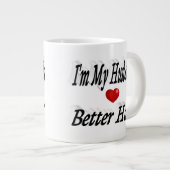 夫おもしろい引用文ブラック文字 ジャンボコーヒーマグカップ (正面右)