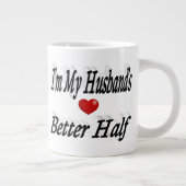 夫おもしろい引用文ブラック文字 ジャンボコーヒーマグカップ (右)