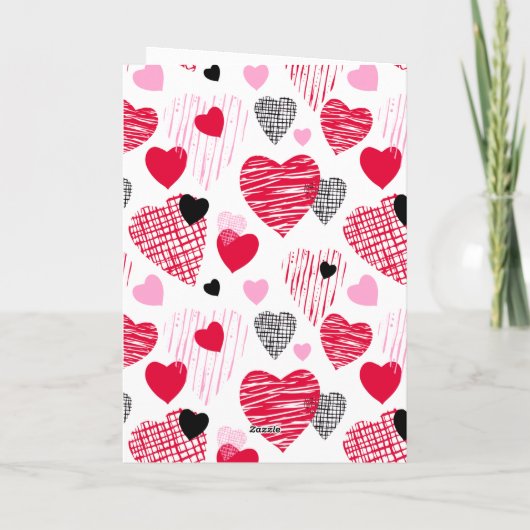 夫おもしろい引用文赤いハートバレンタイン シーズンカード (裏面)