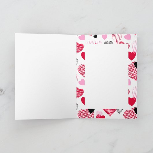 夫おもしろい引用文赤いハートバレンタイン シーズンカード (内部)