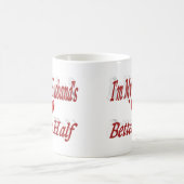 夫おもしろい引用文赤文字 コーヒーマグカップ (中央)