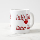 夫おもしろい引用文赤文字 ジャンボコーヒーマグカップ (正面右)