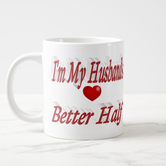 夫おもしろい引用文赤文字 ジャンボコーヒーマグカップ (左)