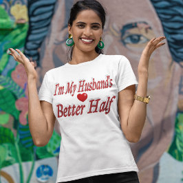 夫おもしろい引用文赤文字 Tシャツ