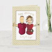 夫おもしろい漫画の配偶者結婚記念日 カード (正面)