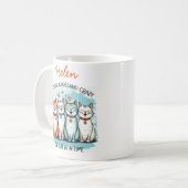 夫おもしろい猫の女パーソナライズされた性 コーヒーマグカップ (正面左)