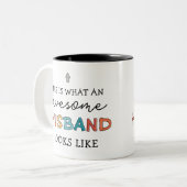 夫おもしろい素晴らしの贈り物 |夫最高の・エバー ツートーンマグカップ (正面左)