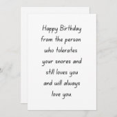 夫おもしろい誕生日カード シーズンカード (正面/裏面)