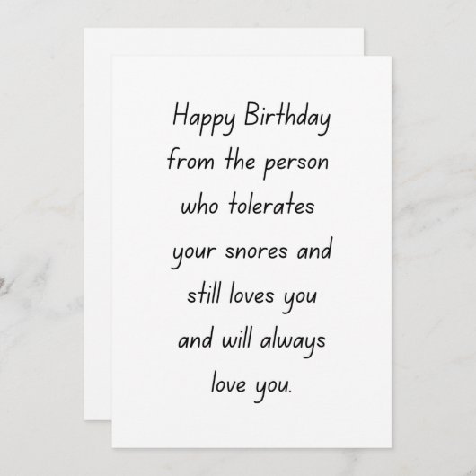 夫おもしろい誕生日カード シーズンカード (正面/裏面)