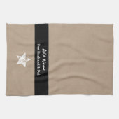 夫およびパパのモダンなタンの最も最高のな黒いリボンA03 キッチンタオル (横)