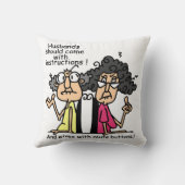 夫および妻の態度のユーモア クッション (裏面)