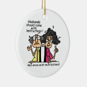 夫および妻の態度のユーモア セラミックオーナメント (右)