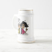 夫および妻の態度のユーモア ビールジョッキ (正面左)