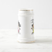 夫および妻の態度のユーモア ビールジョッキ (中央)