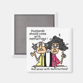 夫および妻の態度のユーモア マグネット (正面/裏面)