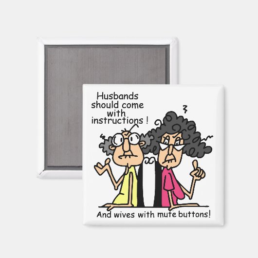 夫および妻の態度のユーモア マグネット (正面/裏面)