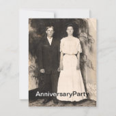 夫および妻記念日のヴィンテージの写真 招待状 (正面)