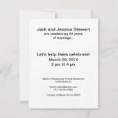 夫および妻記念日のヴィンテージの写真 招待状 (裏面)