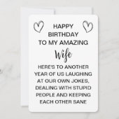 夫からの失礼な妻の誕生日カード/ユーモアの贈り物 シーズンカード (正面)