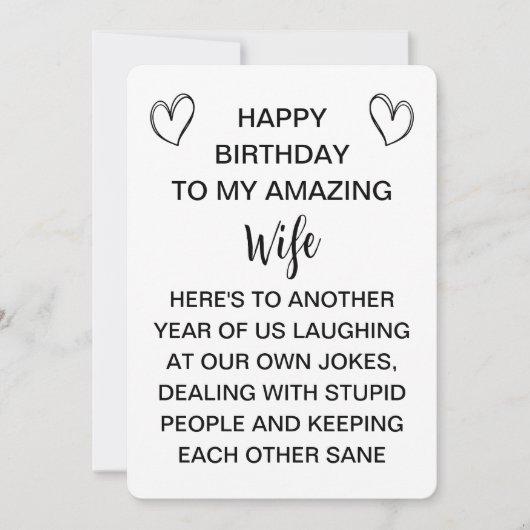 夫からの失礼な妻の誕生日カード/ユーモアの贈り物 シーズンカード (正面)