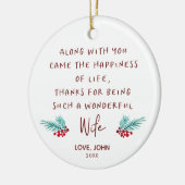 夫からパーソナライズされたの素敵な妻の愛の詩 セラミックオーナメント (左)
