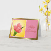 夫から妻へのハッピーバースデーと花 カード (黄色い花)