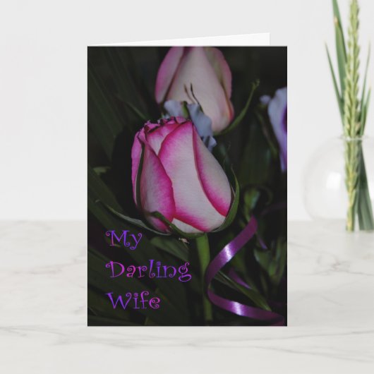 夫から妻へのハッピーバースデーの誕生日願い カード (正面)