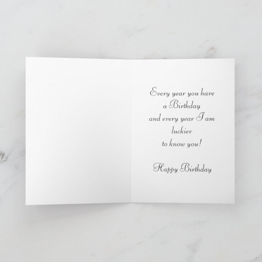 夫から妻へのハッピーバースデーの誕生日願い カード (内部)